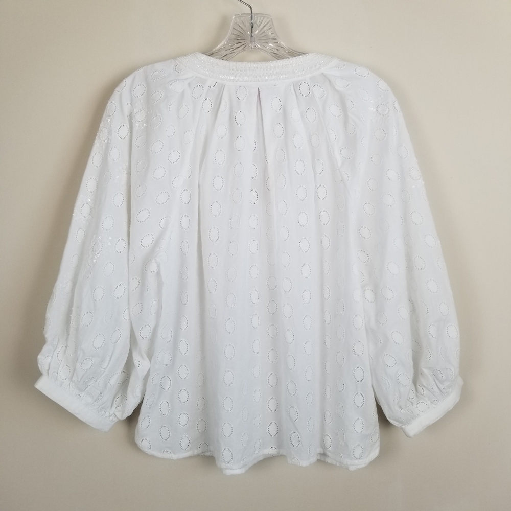 Figue Cristina Beaded Emroidered Cotton Peasant Top XXS Bust 36 - Picture 7 of 9